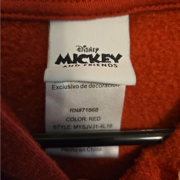 Red Mickey Mouse Hoodie - Picture 2 of 2